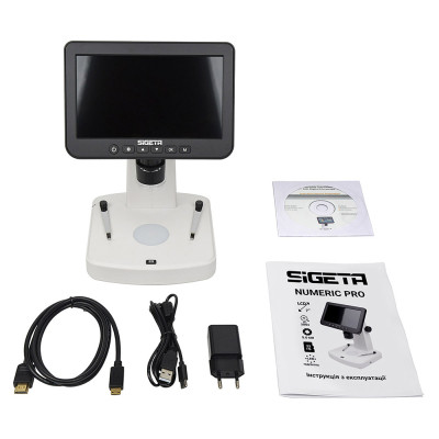 Микроскоп Sigeta Цифровий Numeric Pro 10x-300x 5 MP 7" LCD (65512) Вінниця - фото 8