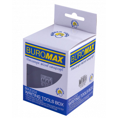 Подставка для ручек Buromax Rubber Touch Квадратная Черная (BM.6352-01) Винница - изображение 2