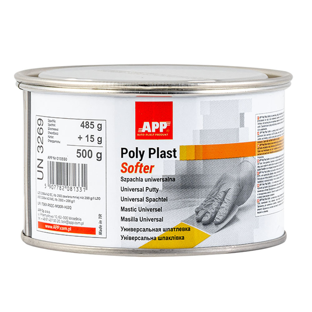 Шпаклівка універсальна "Poly Plast Softer" + затв. 485+15г жовта APP, 010550 Вінниця - фото 2