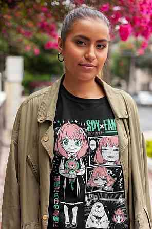 Футболка для хлопчика з аніме принтом Шпигун і сім’я оверсайз (зріст від 165 до 180) Чорний AnimeJ1108m Дніпро