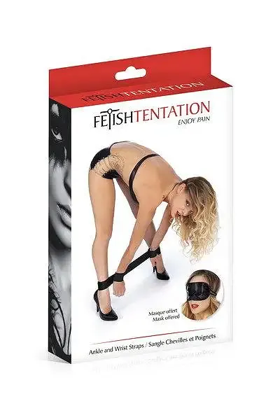 Фіксатор для рук і ніг Fetish Tentation Ankle and Wrist Straps з маскою на очі Львів - фото 2