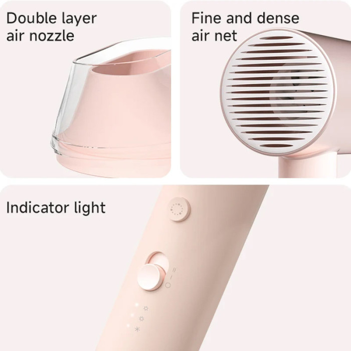 Фен Xiaomi Doco negative ion hair dryer soft and fast dry hair care Pink (Китайська вилка) Одесса - изображение 5