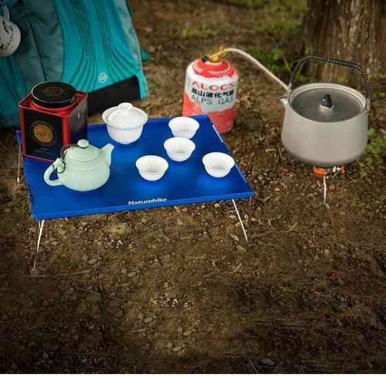 Стол раскладной алюминиевый для пикника Naturehike NH17Z001-L, 34х25 см, зеленый Киев