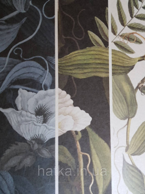 Обои флизелиновые Decoprint Elisir  ELD 21087 белые цветы листья панно мурал 300х212 см. Киев - изображение 2