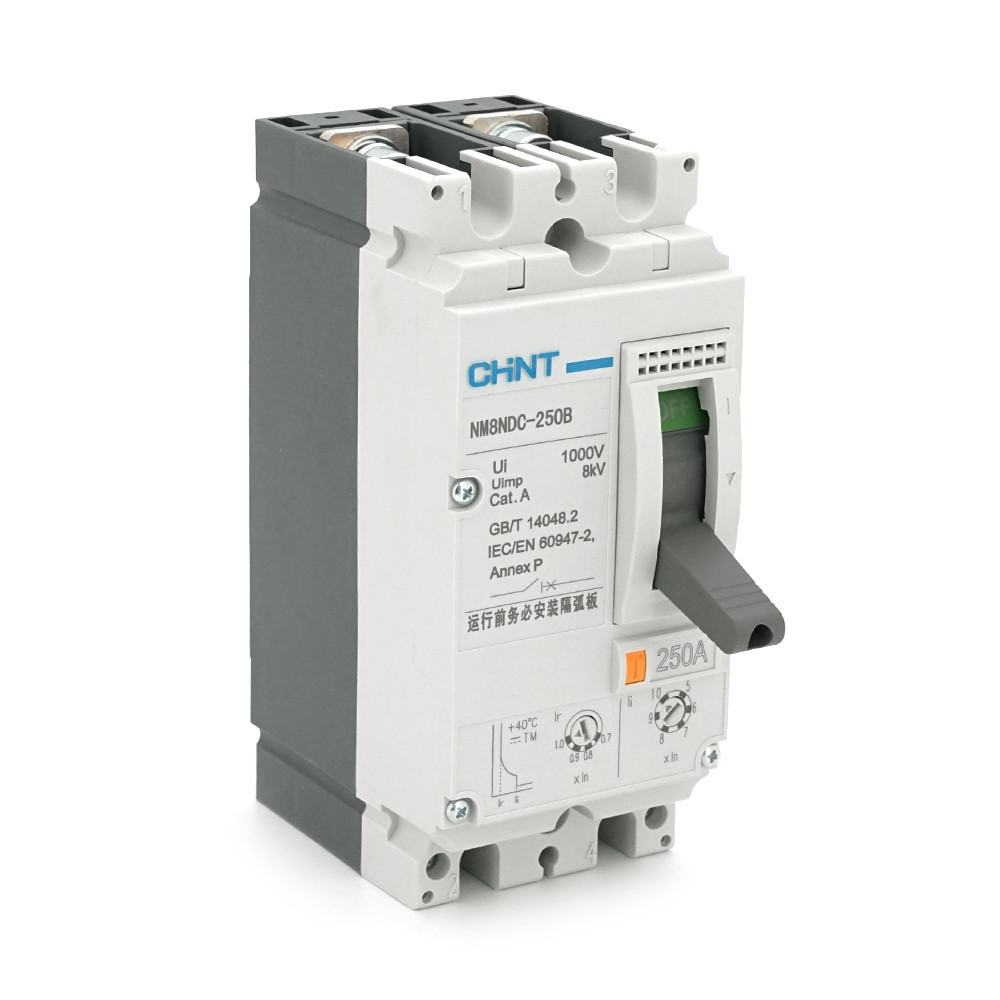 Двухполюсный автомат постоянного тока CHINT NM8NDC-250B-DC500V, 250A, 25kA, DC500V, 2P, 62x140x78,5mm Киев - изображение 1