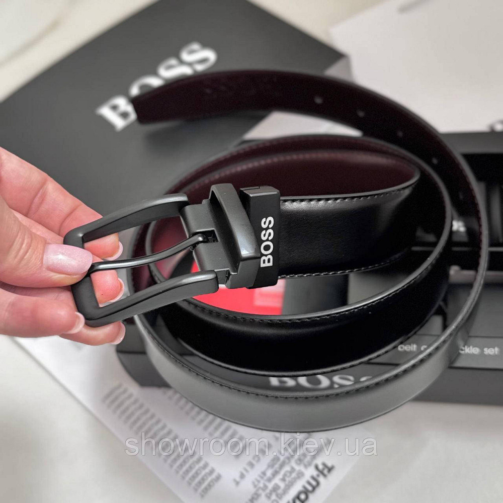 Чоловічий двосторонній ремінь та дві пряжки Boss (203-1) Київ - фото 6