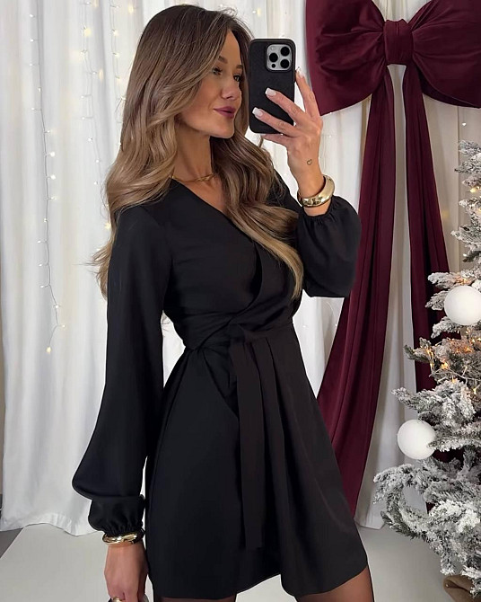 Жіноча стильна приваблива мініплаття для свят костюмка Чорний, 46/48 Одеса - фото 1
