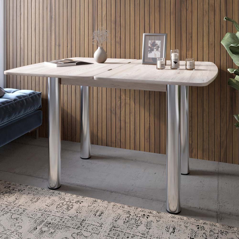 Обеденный стол раскладной LION Нота Самоа дымчатый 60x90/90x120 (LION-041288) Львов - изображение 1