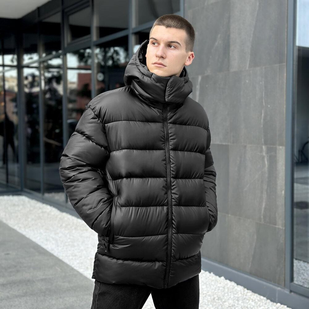 Мужская зимняя куртка Пуховик Pobedov Snowfall Теплая с капюшоном зима черная 2XL Одесса - изображение 2