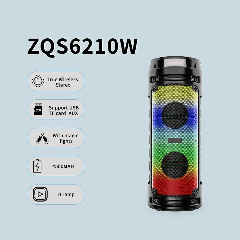 Портативна акустична система Winso ZQS6210W-6.5"x2 з RGB 30W з караоке мікрофоном та пультом Вінниця - фото 4