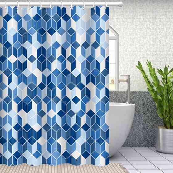 Шторка для ванны из полиэстера водонепроницаемая 180x180 см с кольцами, занавеска для ванной комнаты и душевой Каменец-Подольский