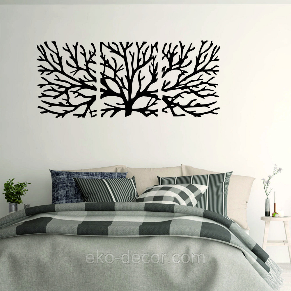 Декоративное настенное Панно «Дерево» Декор на стену 110*260 см, Черный Киев - изображение 2