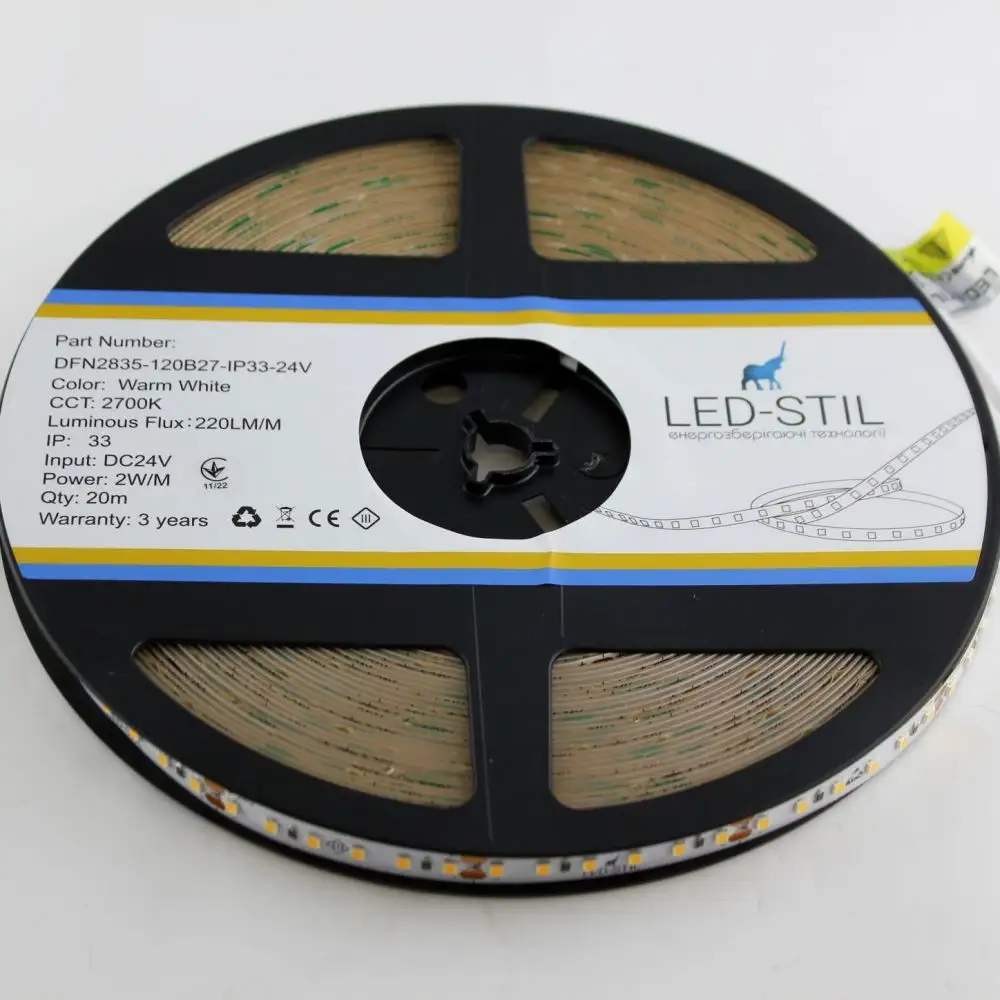 LED-STIL LED стрічка LED-STIL 2700K, 2 Вт/м, 2835, 120 діодів, IP33, 24V, 220 LM, тепле світло Коломыя - изображение 10