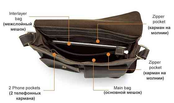 Cумка мужская с эффектом старины Vintage 14697 Коричневая Киев