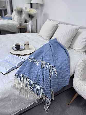 Vladi Плед Vladi 140х200 см Familia із супертонкої вовни з кашеміром Новозеландський блакитний Коломия