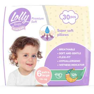 Подгузники Lolly Premium Soft 6 (16+ кг) 30 шт (4820174981068) Винница