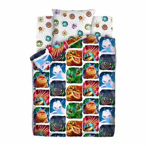 Tac Комплект постільної білизни TAC полуторний 143х215 см Як приручити дракона з бавовни кольор Київ - фото 1