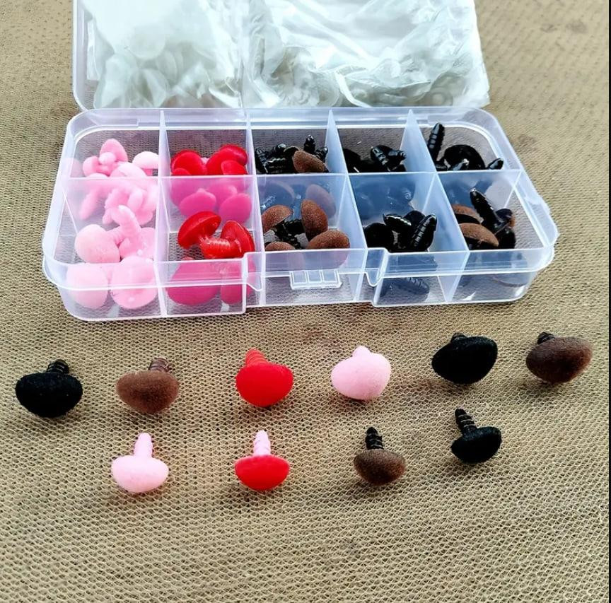 Набор бархатных носиков для игрушек - 70 шт 3 размера: 9×11 мм, 11×14 мм, 14×16 мм | С фиксаторами Киев - изображение 1