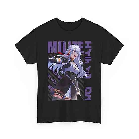 Футболка для хлопчика з аніме принтом Владілена Мілізе Ессентіал Хеавй оверсайз (зріст від 165 до 180) Чорний AnimeJ0097m Дніпро