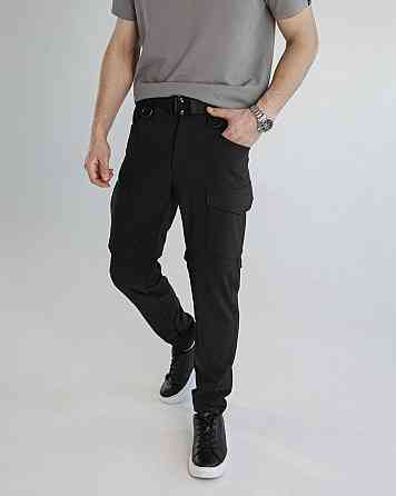 Штани-трансформери чоловічі чорні страйч-плащівка Pobedov Transformer 2.0. Мілітарі штани чоловічі Київ