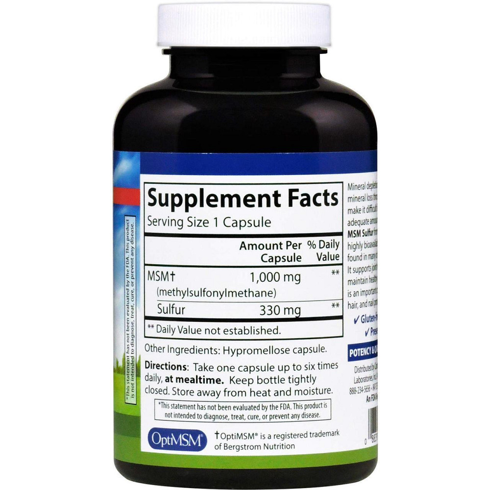 Метилсульфонилметан Carlson MSM Sulfur 1000 мг 180 вег капсул Киев - изображение 2