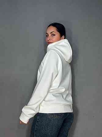 Худи женское A-N 30077 с капюшоном и ажурной вышивкой молочное, молочний, L Киев