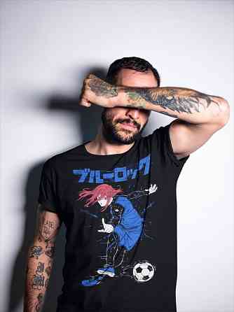 Футболка з аніме принтом Кхігірі Хйоума Блуе Локк оверсайз (S/M/L) Чорний AnimeJ0397 Дніпро