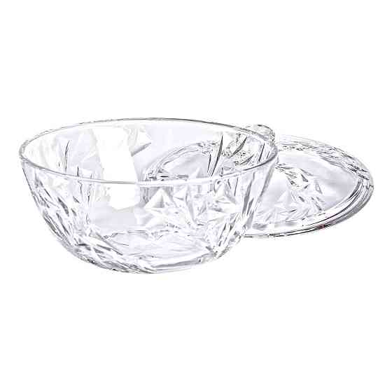 Салатниця скляна з кришкою 24 см під кришталь HP-YH-62 Київ