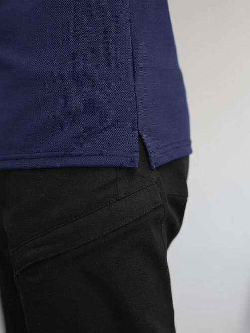 Темно-синее мужское классическое поло на пуговицах Pobedov. Футболка поло Pobedov Royal синяя Киев - изображение 8