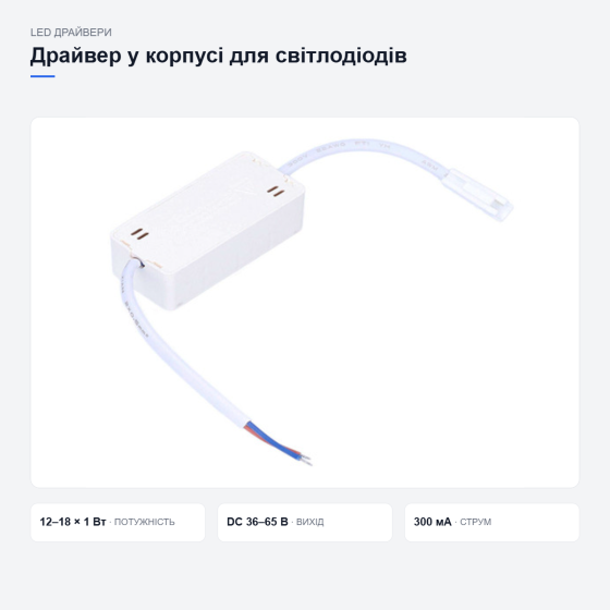 Драйвер у корпусі для світлодіодних світильників Київ