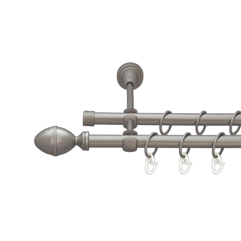 Карниз Orvit Фарже металевий дворядний відкритий Сатин 16\16 мм 200 см (6099027) Львів - фото 1