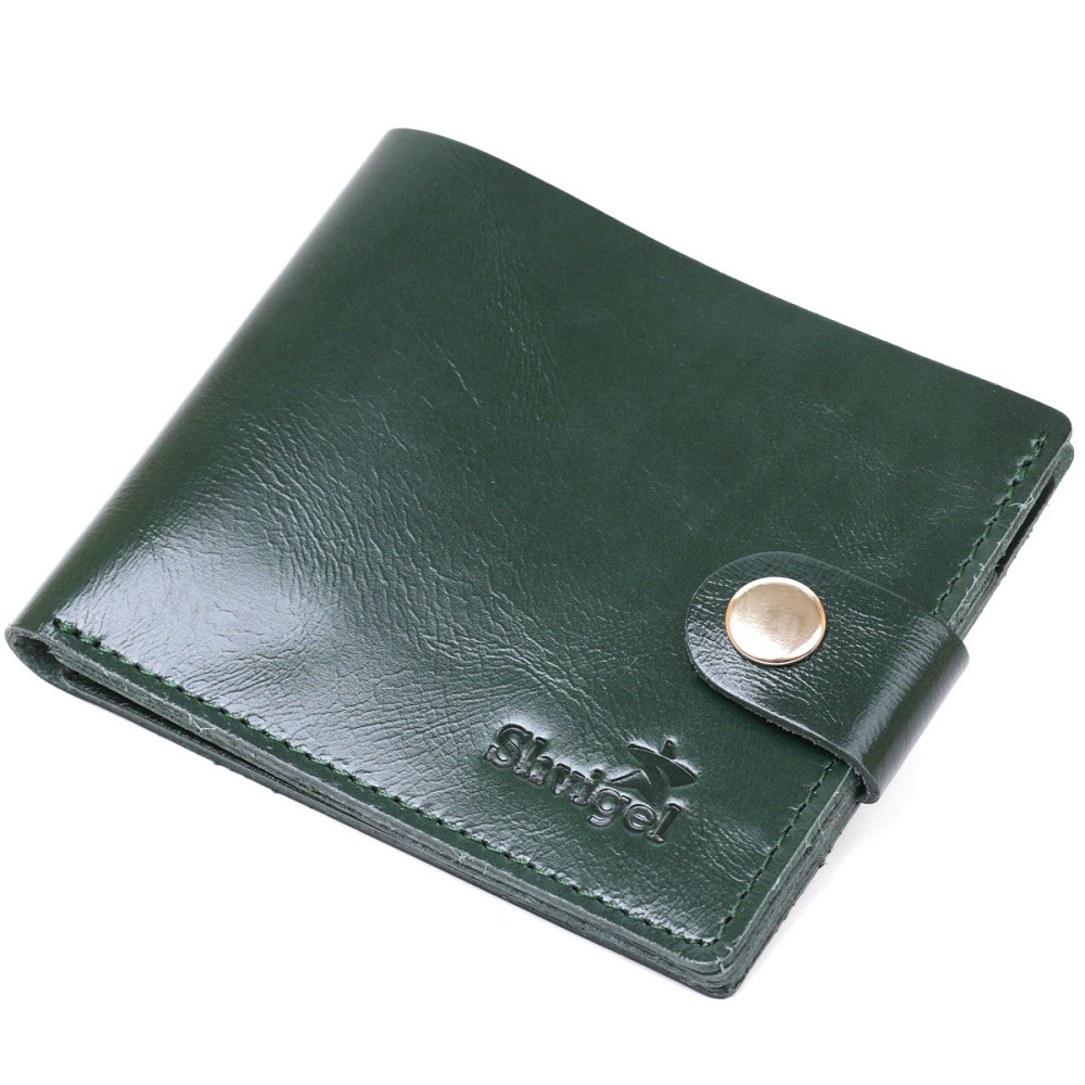 Универсальное кожаное портмоне Shvigel 16462 Зеленый Киев - изображение 10
