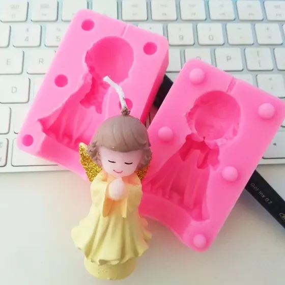 Молд силіконовий Ангел 51 на 78 мм рожевий Київ