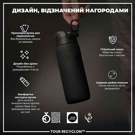 Пляшка для води ION8 750 мл. (ЕКО пляшка) BPA Free, Black Кам'янське