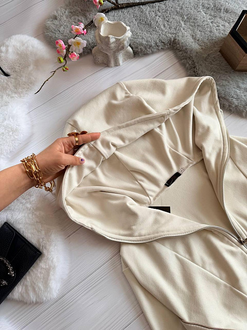 Жіноча стильна повсякденна сукня з кантом еластичний трикотаж пума Кремова, 42/44 Одеса - фото 8