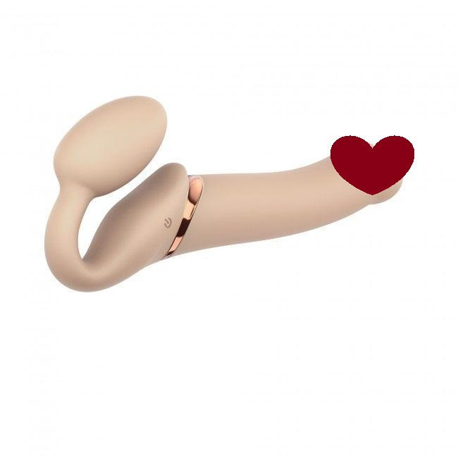 Безремінний страпон з вібрацією Strap-On-Me Vibrating Flesh L, діаметр 3,7 см, пульт ДК, регульовани Sex Aura Київ - фото 1