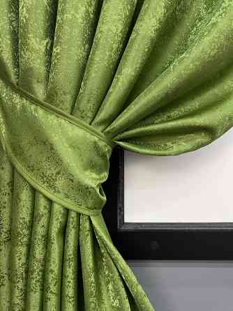 Комплект штор VR-Textil Жакард Мрамор Al1 № 1907ш 130х170 см 2 шт Оливковий (35-0423) Київ