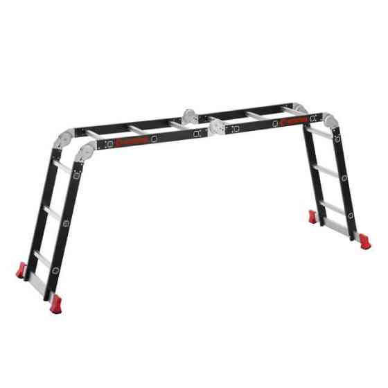 Драбина багатофункціональна трансформер, 4×3 сходинки, сталевий профіль, 3,38 м, 150 кг INTERTOOL LT-0023 Київ