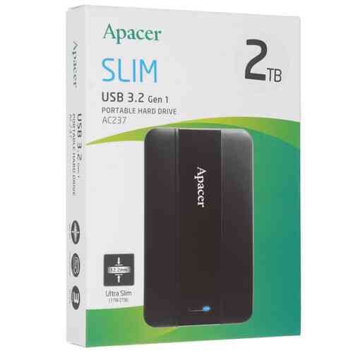 Зовнішній жорсткий диск PHD External 2.5'' Apacer USB 3.2 Gen. 1 AC237 2Tb Black (color box) Київ