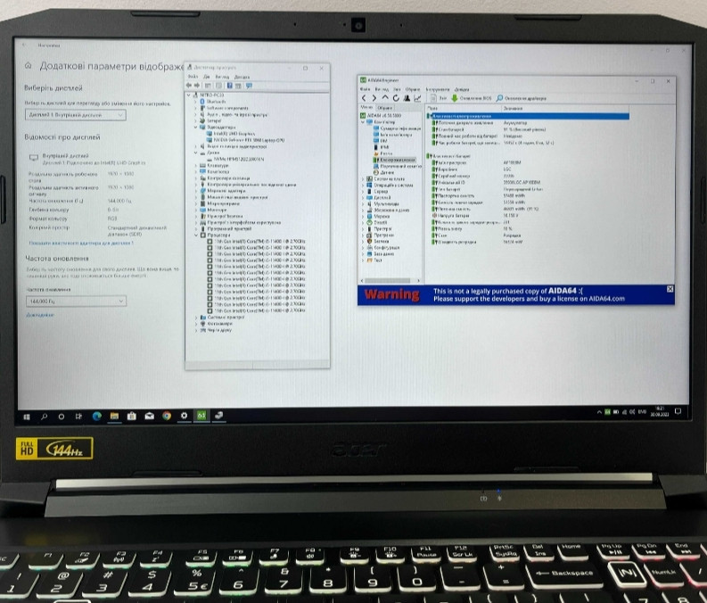Acer Nitro 5 RTX 3060 6Gb i5-11400H 144Hz RAM 16Gb SSD512Gb Ноутбук Київ - фото 8