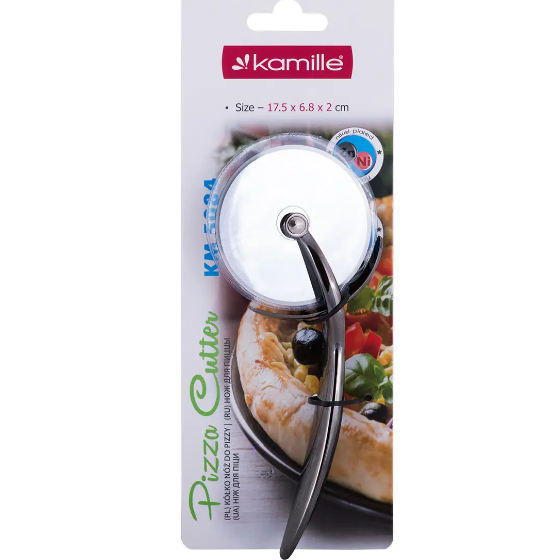 Ніж для піци цинковий сплав з TPR вставкою на ручці KAMILLE Житомир - фото 1