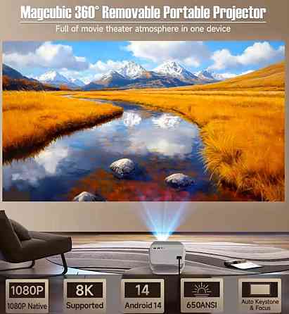 Проєктор Magcubic L018 1080P 650ANSI 8K Android14 Wi-Fi6 BT5.2 Київ