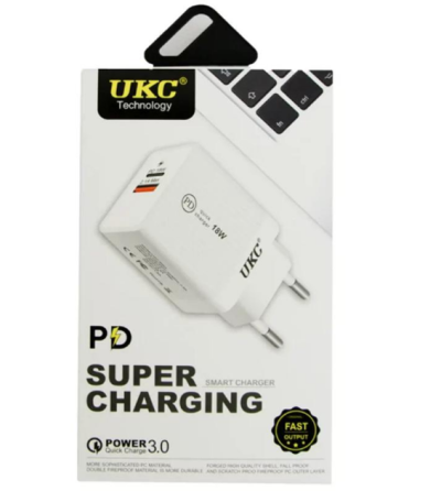 Мережевий зарядний пристрій 18W PD 889 USB + type C Харків