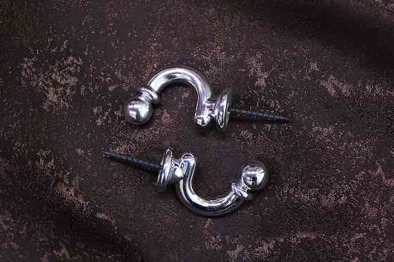 Гачки для підхватів (007кр) набір 2 шт Світло-сріблястий (83-010) Київ