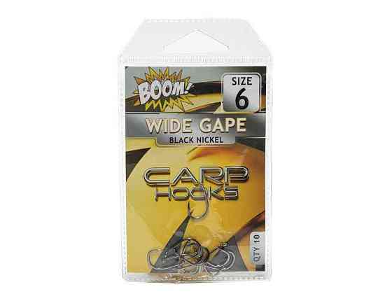 Гачок для мирної риби Wide Gape №4 (10 шт/уп) (Black Nickel) ТМ BOOM Київ