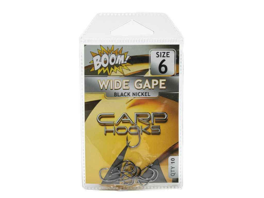 Гачок для мирної риби Wide Gape №4 (10 шт/уп) (Black Nickel) ТМ BOOM Київ - фото 1