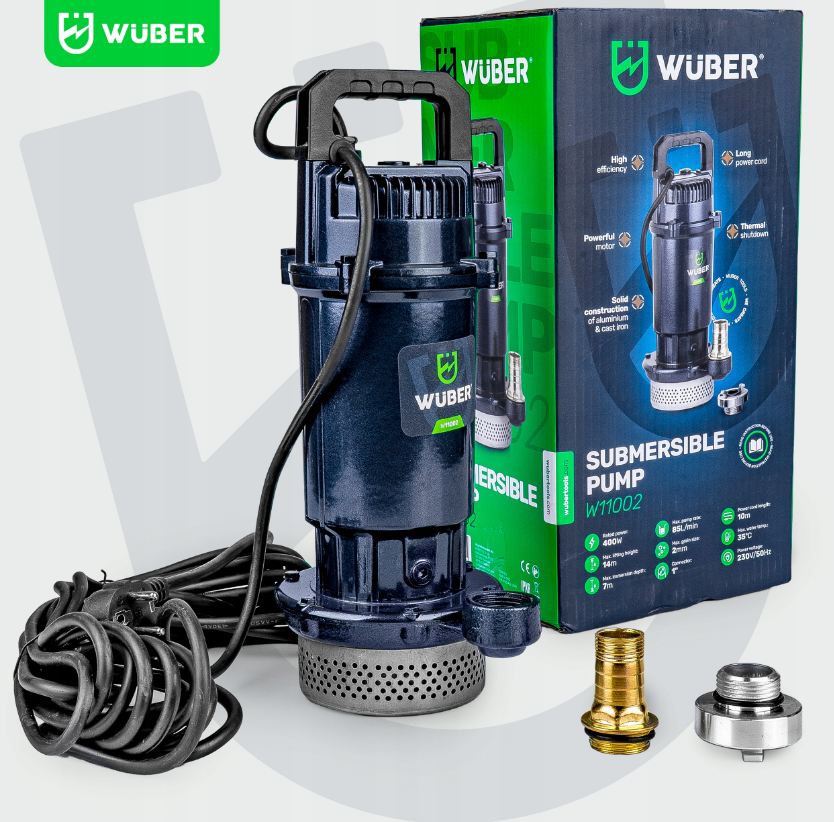 Дренажний насос для брудної та чистої води Wuber 400Вт 5100л/год W11002 (Польща) Київ - фото 2