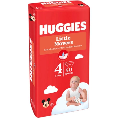 Підгузки Huggies Little Movers 4 (7-18 кг) Jumbo 50 шт (5029053567587) Вінниця - фото 8