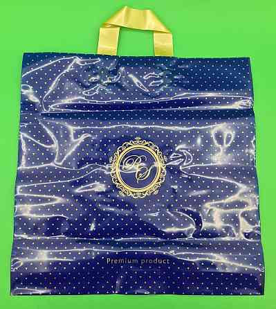 Пакет с петлевой ручкой 40*40 Лилия премиум синий (25 шт) Харьков