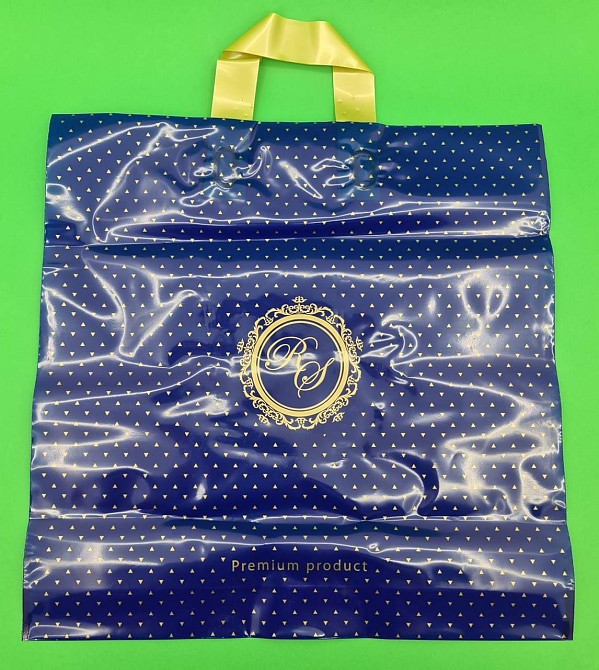 Пакет с петлевой ручкой 40*40 Лилия премиум синий (25 шт) Харьков - изображение 1